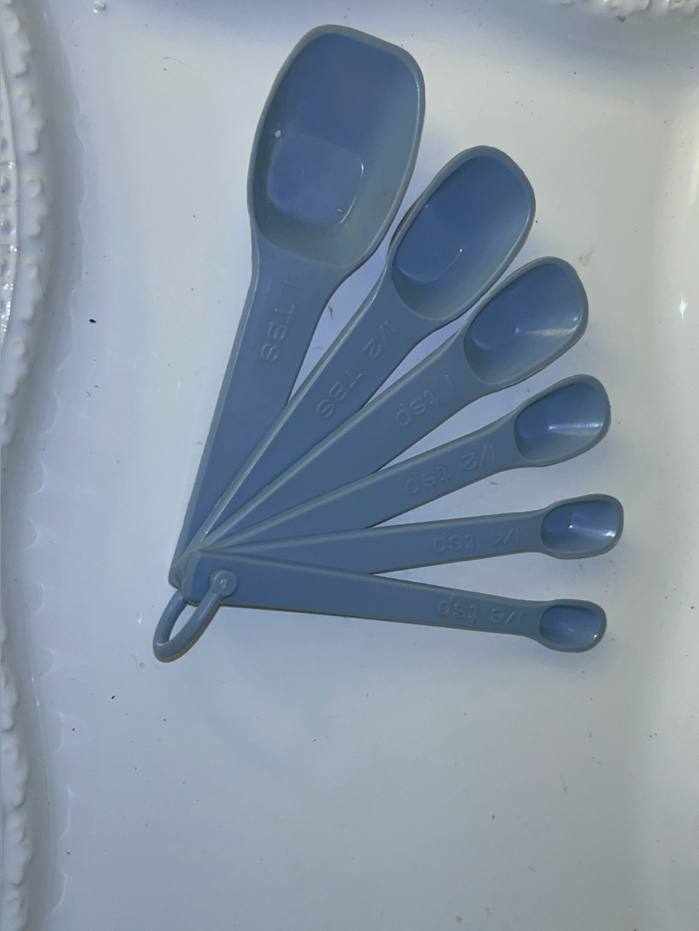 Blue Measuring Spoons-Vintage Plastic